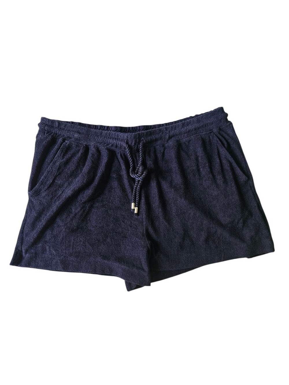 TOMMY BAHAMA Cotton Blend Terry Navy Blue Pull On Shorts | SZ XL